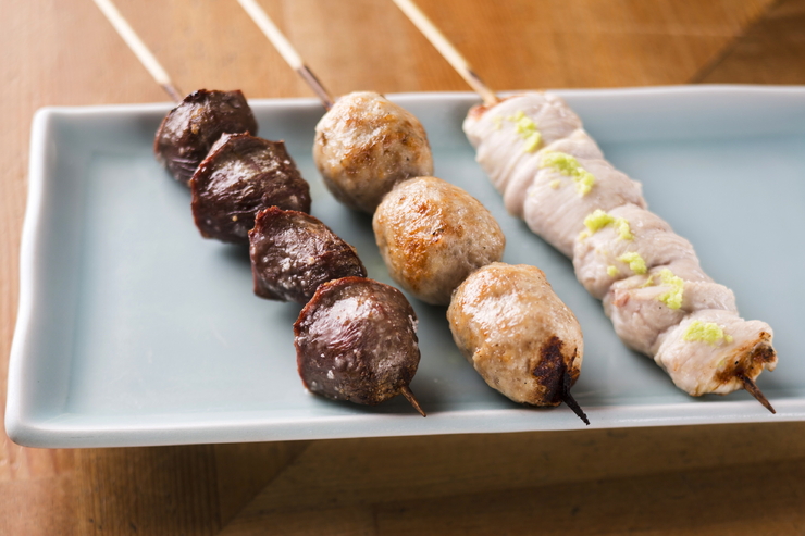 砂肝、ツクネ、わさび焼き